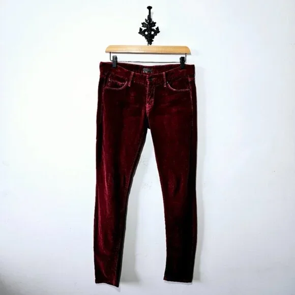 Mother The Looker Corduroy Jeans Size 28 Burgundy EUC - Picture 2 of 4